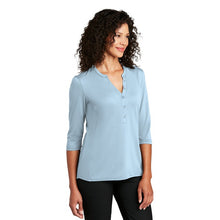 Load image into Gallery viewer, Port Authority ® Ladies UV Choice Pique Henley - Cloud Blue