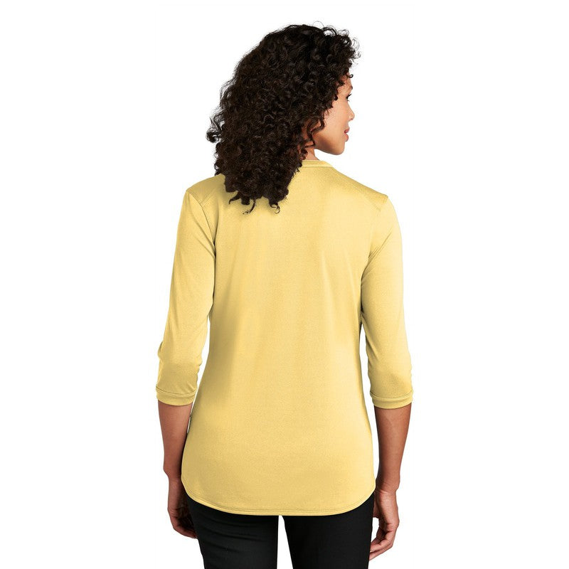 NEW CAPELLA Port Authority ® Ladies UV Choice Pique Henley - Sunbeam Yellow