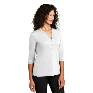 Port Authority ® Ladies UV Choice Pique Henley - White