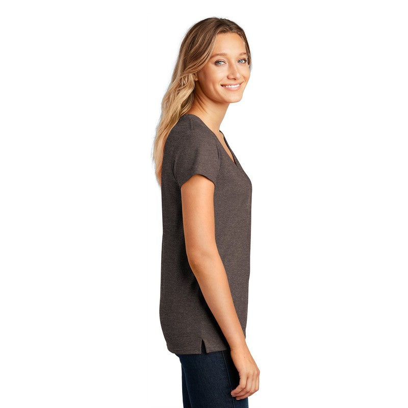CAPELLA District ® Women’s Re-Tee ™ V-Neck - Deep Brown Heather
