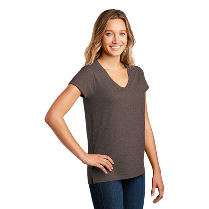 NEW CAPELLA District ® Women’s Re-Tee ™ V-Neck - Deep Brown Heather