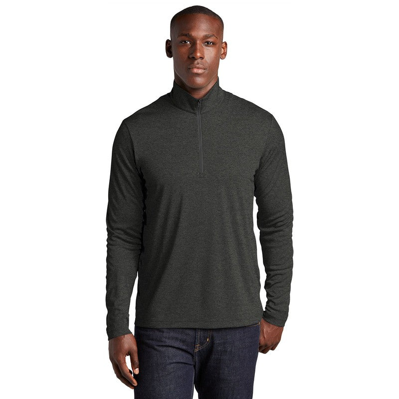 NEW CAPELLA Sport-Tek ® Endeavor 1/4-Zip Pullover-Black Heather