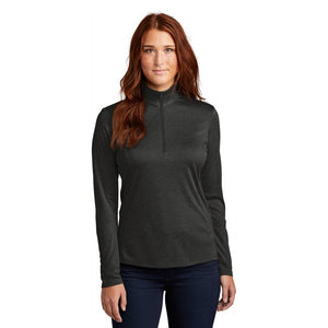 Sport-Tek ® Ladies Endeavor 1/4-Zip Pullover - Black Heather