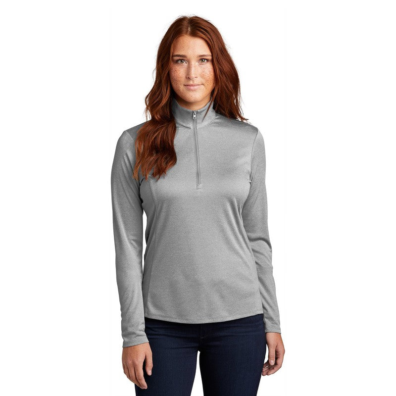 NEW CAPELLA Sport-Tek ® Ladies Endeavor 1/4-Zip Pullover - Light Grey Heather