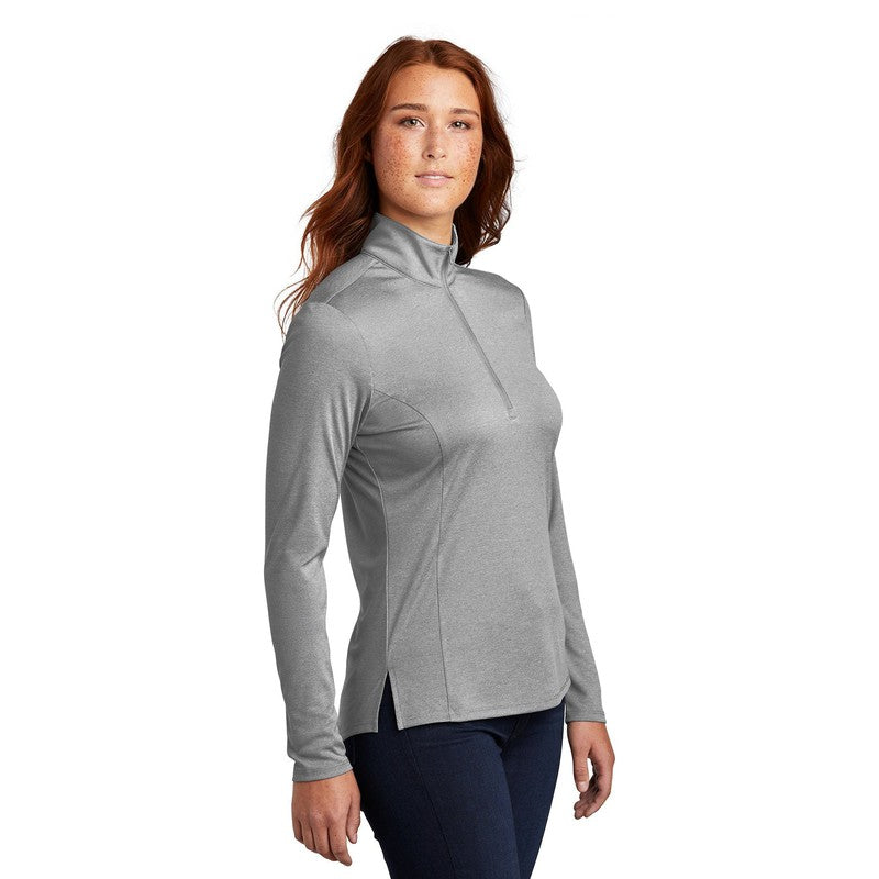 NEW CAPELLA Sport-Tek ® Ladies Endeavor 1/4-Zip Pullover - Light Grey Heather