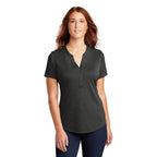 CAPELLA Sport-Tek ® Ladies Endeavor Henley - Black Heather