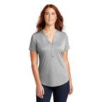 CAPELLA Sport-Tek ® Ladies Endeavor Henley - Light Grey Heather