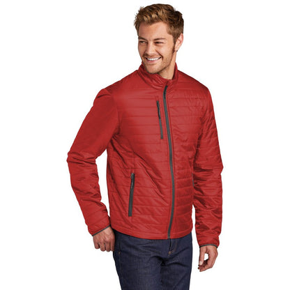 NEW CAPELLA Port Authority ® Packable Puffy Jacket-Fire Red/ Graphite