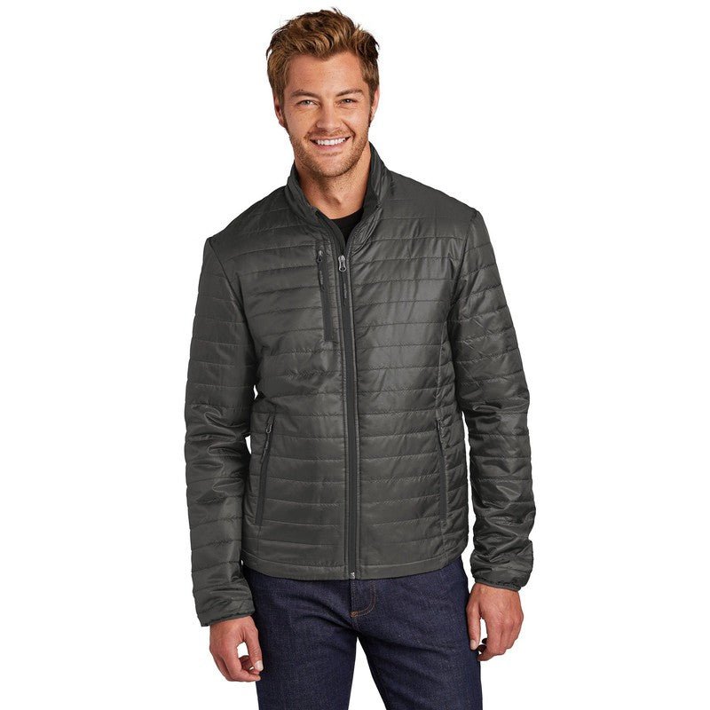 Port Authority ® Packable Puffy Jacket-Sterling Grey/ Graphite