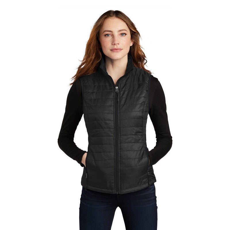 NEW CAPELLA Port Authority ® Ladies Packable Puffy Vest - Black