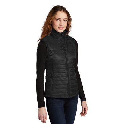 NEW CAPELLA Port Authority ® Ladies Packable Puffy Vest - Black