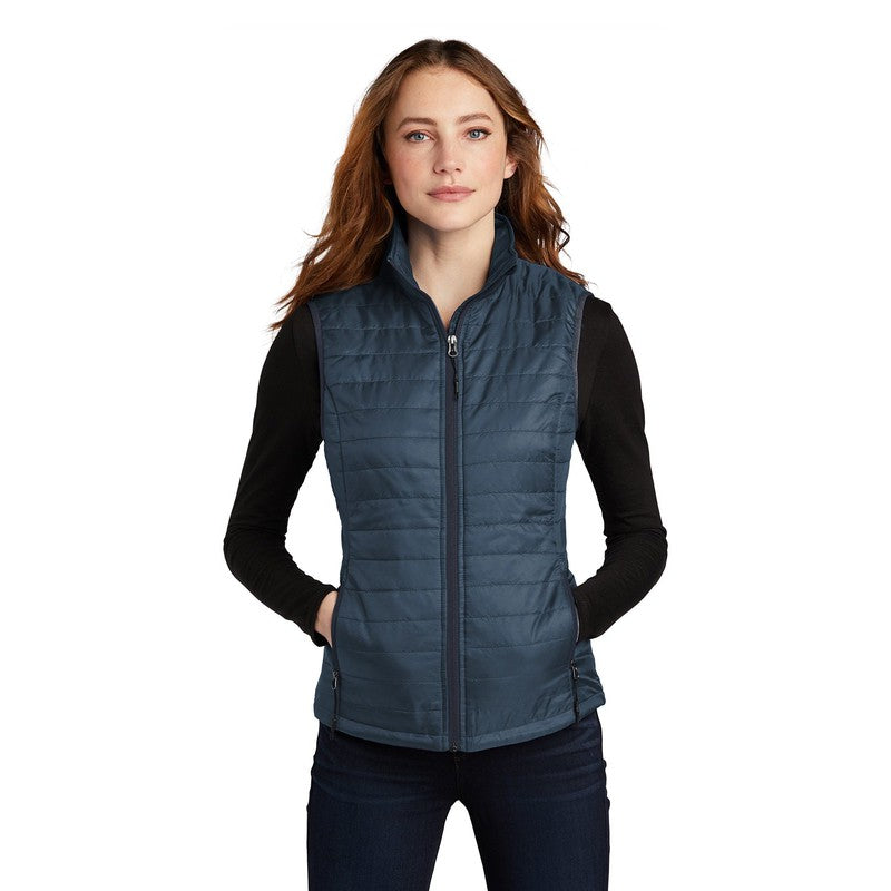 CAPELLA Port Authority ® Ladies Packable Puffy Vest - Regatta Blue/ River Blue