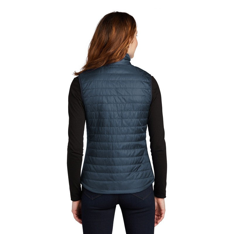 NEW CAPELLA Port Authority ® Ladies Packable Puffy Vest - Regatta Blue/ River Blue