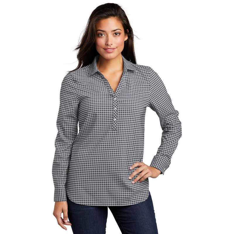 CAPELLA Port Authority ® Ladies City Stretch Tunic - Graphite/ White