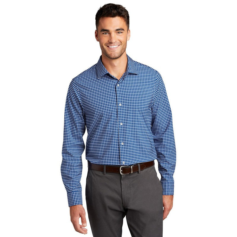 CAPELLA Port Authority ® City Stretch Shirt- True Blue/ White