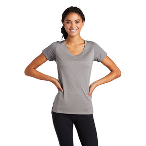 Sport-Tek ® Ladies Endeavor Tee - Light Grey Heather/ Light Grey