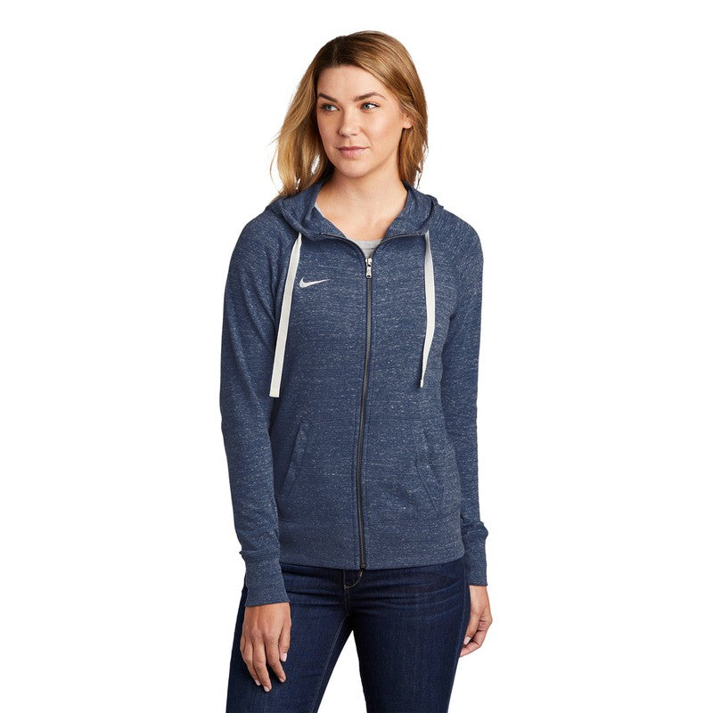 NEW CAPELLA Nike Ladies Gym Vintage Full-Zip Hoodie - Team Navy