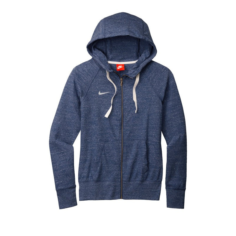 NEW CAPELLA Nike Ladies Gym Vintage Full-Zip Hoodie - Team Navy