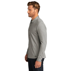 CAPELLA OGIO ® Code Stretch Long Sleeve Button-Up - Tarmac Grey Heather