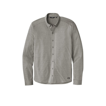 NEW CAPELLA OGIO ® Code Stretch Long Sleeve Button-Up - Tarmac Grey Heather