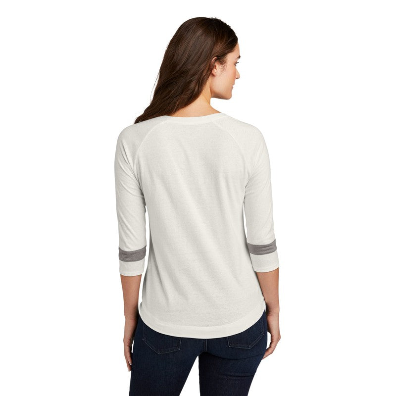 CAPELLA New Era ® Ladies Tri-Blend 3/4-Sleeve Tee - Fan White Solid/ Shadow Grey