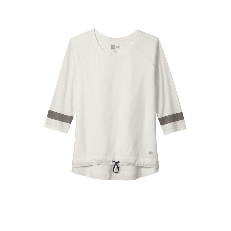 CAPELLA New Era ® Ladies Tri-Blend 3/4-Sleeve Tee - Fan White Solid/ Shadow Grey