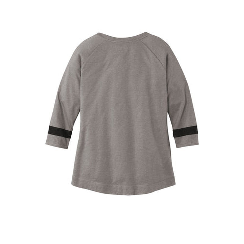 NEW CAPELLA New Era ® Ladies Tri-Blend 3/4-Sleeve Tee - Shadow Grey/ Black Solid