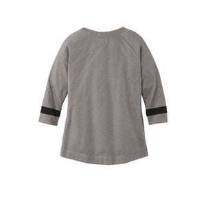 CAPELLA New Era ® Ladies Tri-Blend 3/4-Sleeve Tee - Shadow Grey/ Black Solid