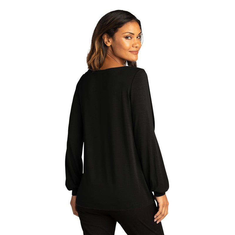 CAPELLA Ladies Luxe Knit Jewel Neck Top - Black