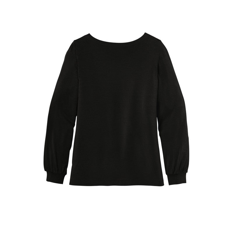 CAPELLA ALUMNI Ladies Luxe Knit Jewel Neck Top - Deep Black