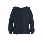 CAPELLA Ladies Luxe Knit Jewel Neck Top - River Blue Navy