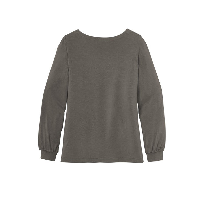 CAPELLA ALUMNI Ladies Luxe Knit Jewel Neck Top - Sterling Grey