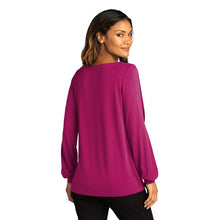 Load image into Gallery viewer, CAPELLA Ladies Luxe Knit Jewel Neck Top - Wild Berry