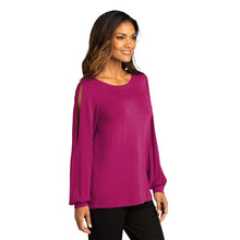 Load image into Gallery viewer, CAPELLA ALUMNI Ladies Luxe Knit Jewel Neck Top - Wild Berry