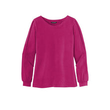 Load image into Gallery viewer, CAPELLA Ladies Luxe Knit Jewel Neck Top - Wild Berry