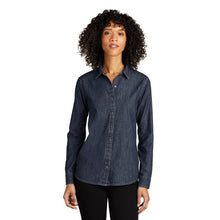 Load image into Gallery viewer, CAPELLA Ladies Long Sleeve Perfect Denim Shirt - Dark Wash