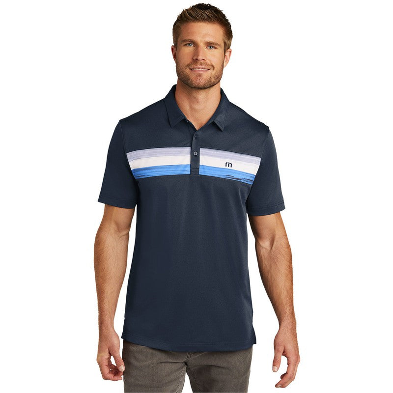 NEW CAPELLA Travis Mathew Cabana Chest Stripe Polo - Blue Nights