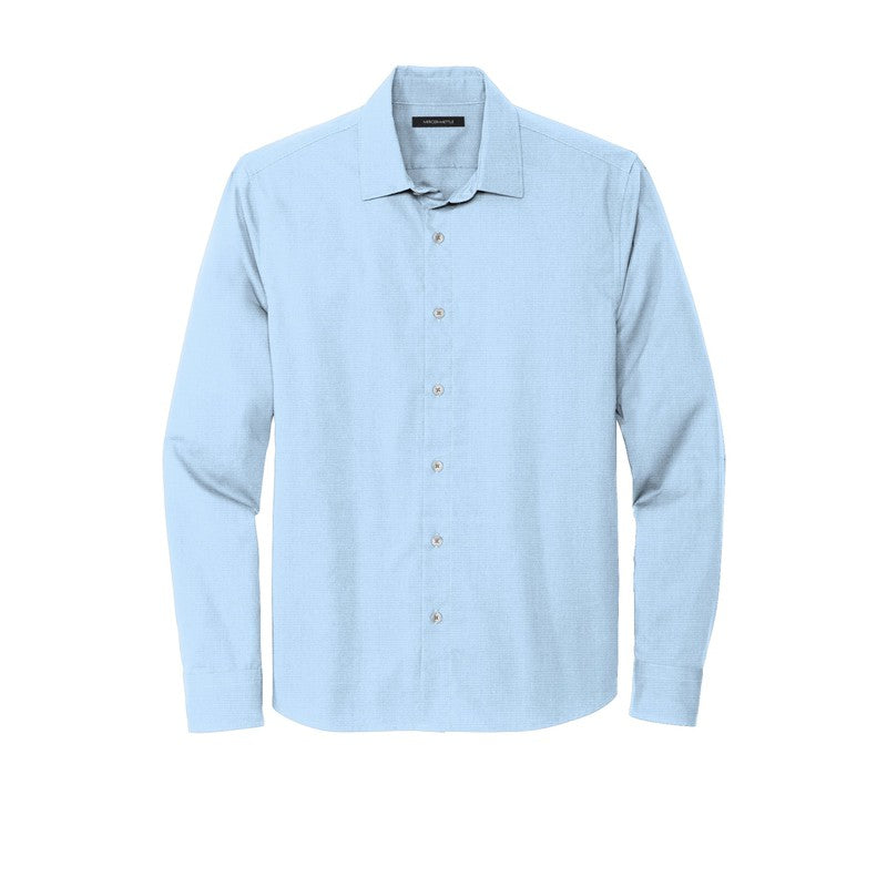 CAPELLA Mercer+Mettle™ Long Sleeve Stretch Woven Shirt - Air Blue End On End