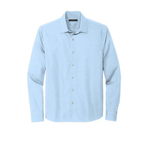 NEW CAPELLA Mercer+Mettle™ Long Sleeve Stretch Woven Shirt - Air Blue End On End