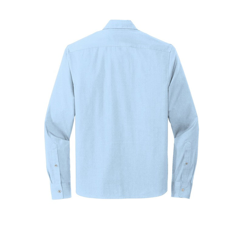 NEW CAPELLA Mercer+Mettle™ Long Sleeve Stretch Woven Shirt - Air Blue End On End
