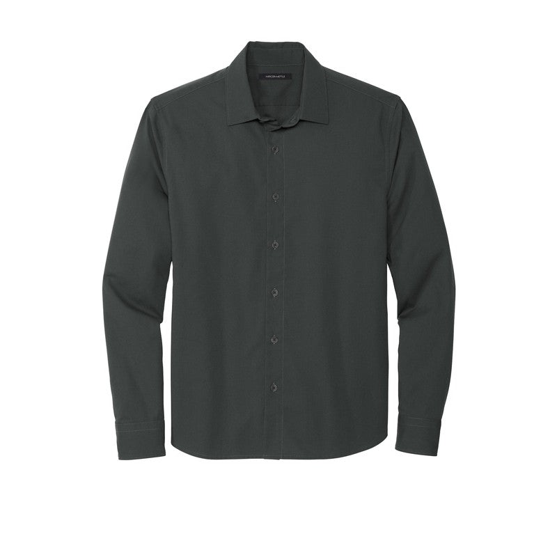 NEW CAPELLA Mercer+Mettle™ Long Sleeve Stretch Woven Shirt - Anchor Grey