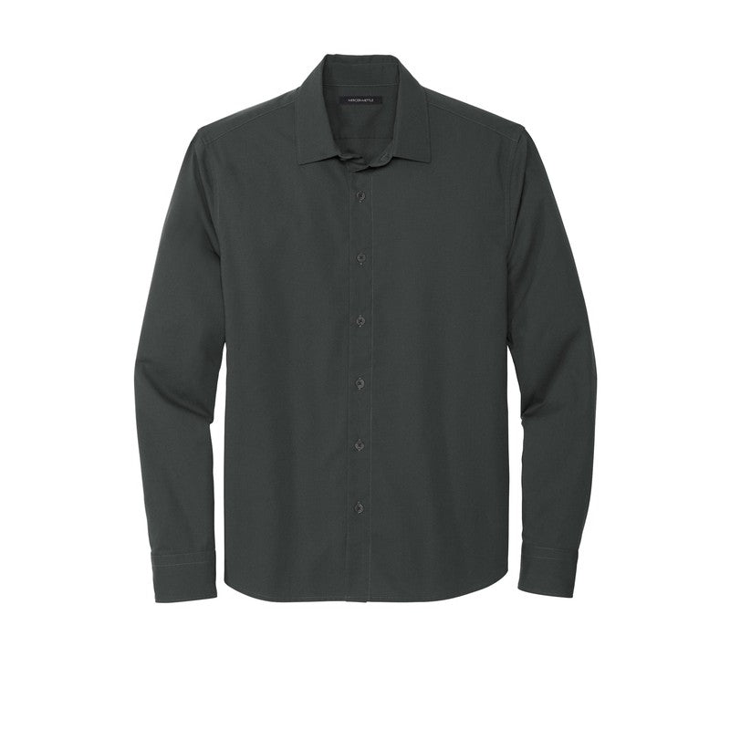 CAPELLA Mercer+Mettle™ Long Sleeve Stretch Woven Shirt - Anchor Grey