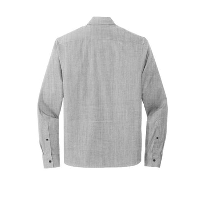 NEW CAPELLA Mercer+Mettle™ Long Sleeve Stretch Woven Shirt - Gusty Grey End On End