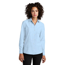 Load image into Gallery viewer, NEW CAPELLA Mercer+Mettle™ Women’s Long Sleeve Stretch Woven Shirt - Air Blue End On End