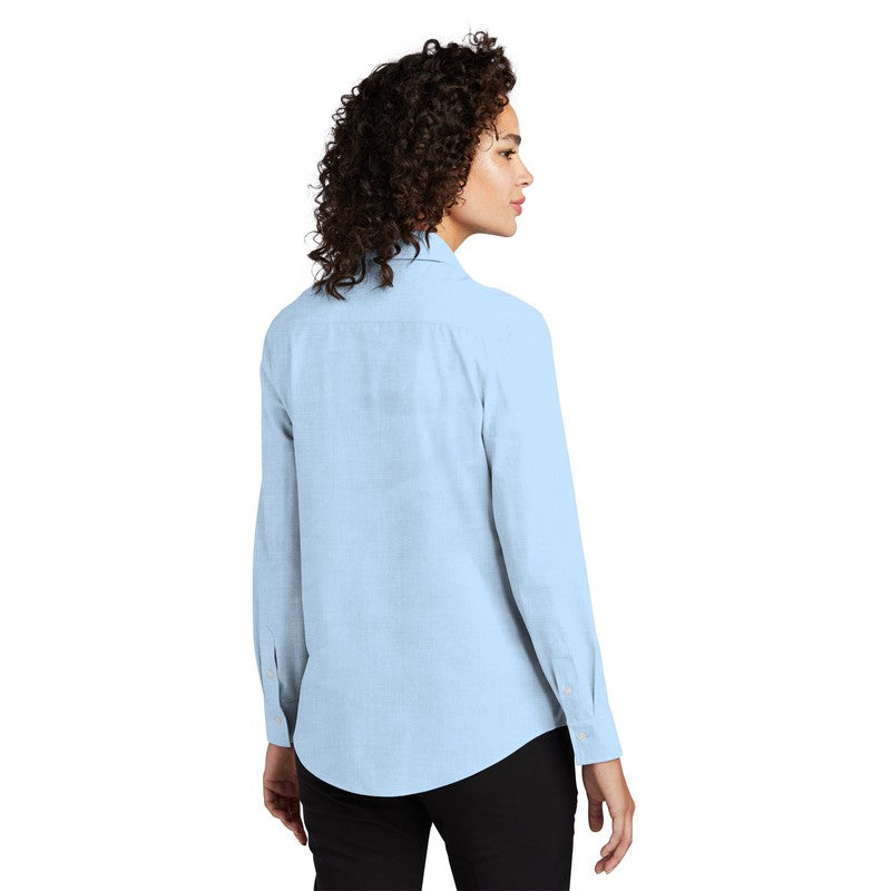 CAPELLA Mercer+Mettle® Women’s Long Sleeve Stretch Woven Shirt - Air Blue End on End