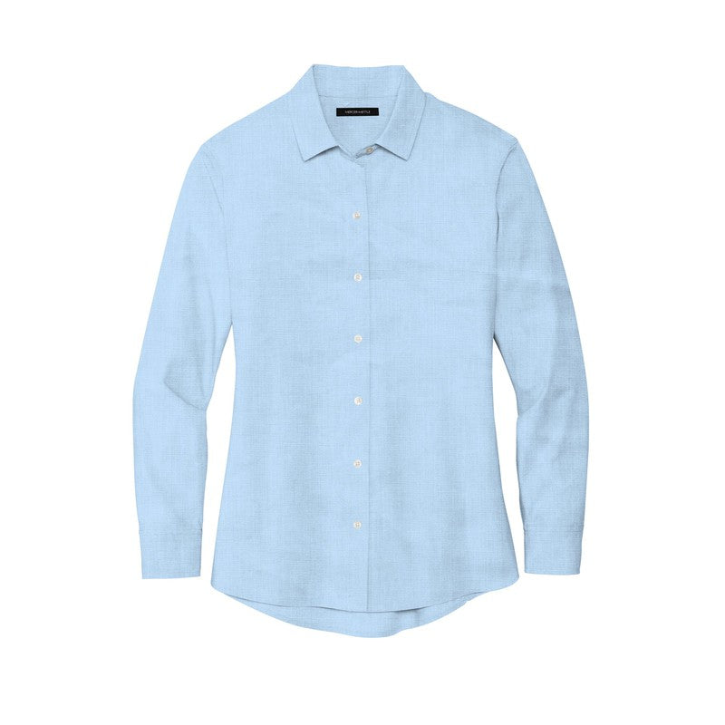 NEW CAPELLA Mercer+Mettle™ Women’s Long Sleeve Stretch Woven Shirt - Air Blue End On End