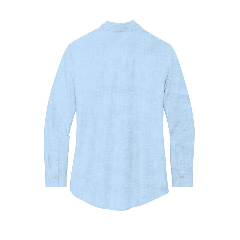 NEW CAPELLA Mercer+Mettle™ Women’s Long Sleeve Stretch Woven Shirt - Air Blue End On End