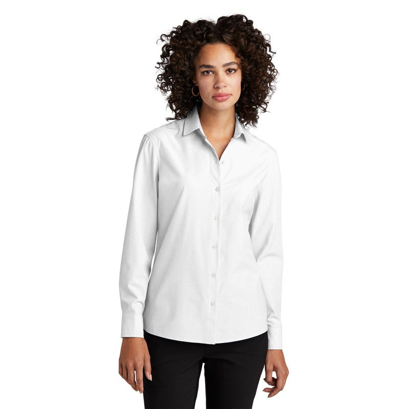 NEW CAPELLA Mercer+Mettle™ Women’s Long Sleeve Stretch Woven Shirt - White