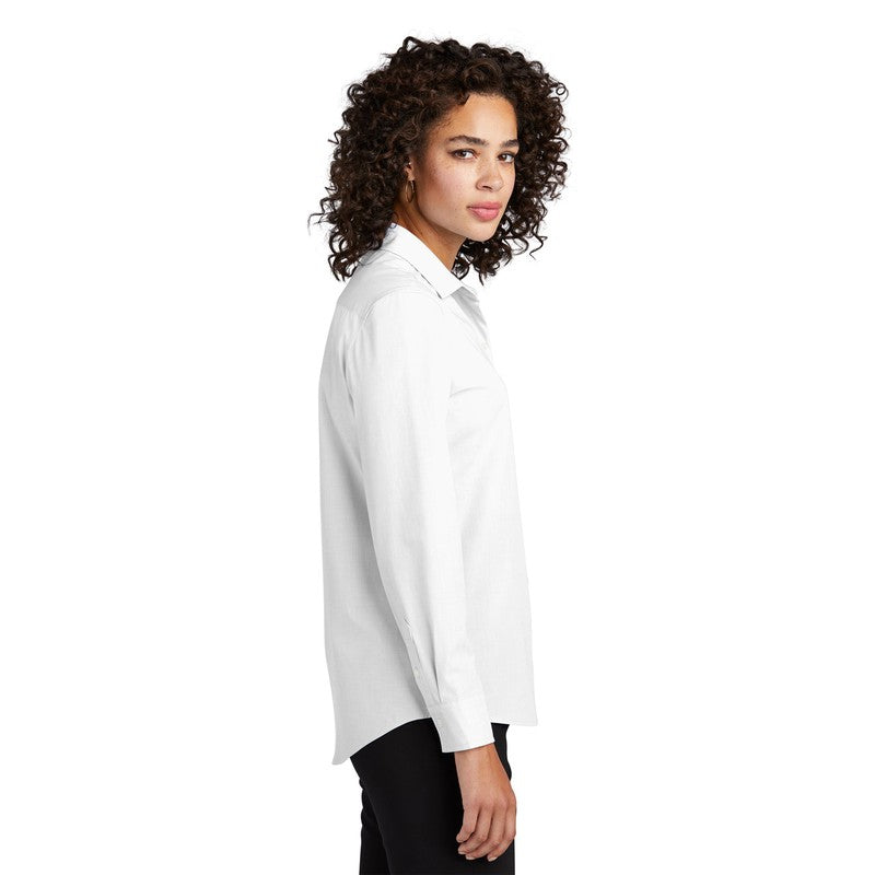 NEW CAPELLA Mercer+Mettle™ Women’s Long Sleeve Stretch Woven Shirt - White