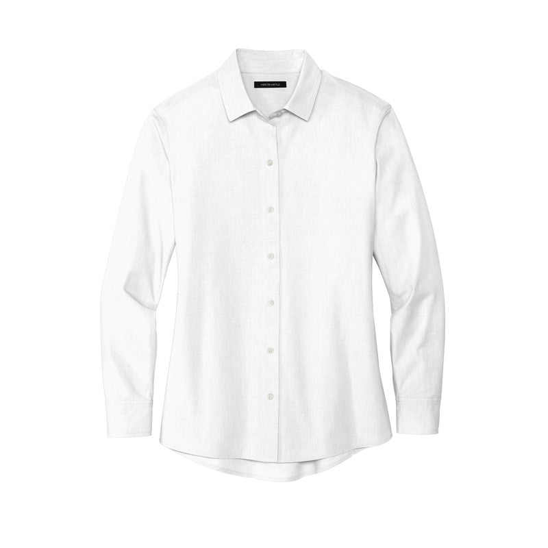 NEW CAPELLA Mercer+Mettle™ Women’s Long Sleeve Stretch Woven Shirt - White